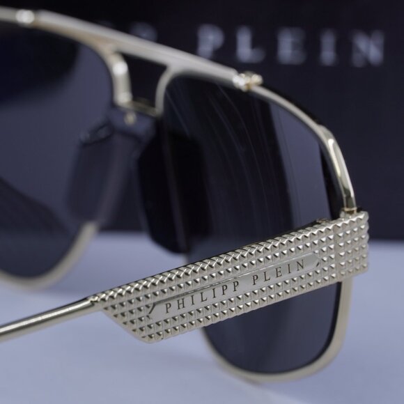 Philipp Plein SPP106M 0302 Aviator Sunglasses – Gold/Smoke - Picture 5 of 10